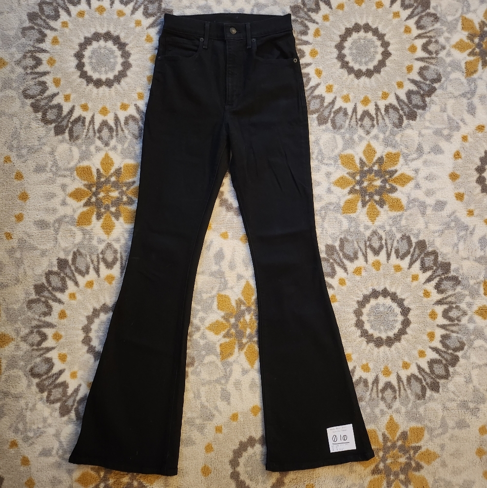 Abercrombie high rise flare jeans (black, 28L )
